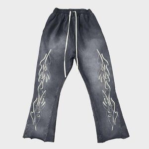 Pantalones acampanados para hombre con tela transpirable para mayor comodidad durante todo el día y pantalones acampanados para hombre con costuras duraderas. - Product Image 2