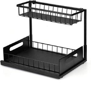 Durable And Sturdy Iron Kitchen <b>Sink</b> Organizer <b>Shelf</b> With Elegant Design And Functional Storage Sections - Product Image 5