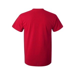 Camisetas de Hombre de Color Rojo Elegantes Hechas en Fábrica Directa, Diseño Personalizado, Cuello Redondo, Manga Corta, Corte Ajustado, Color Sólido - Product Image 2