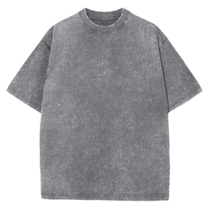 T-shirt vintage délavé à l'acide, streetwear, effet vieilli, en coton épais, avec logo, épaules tombantes, coupe oversize, logo personnalisé - Product Image 1