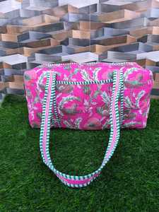 Pink Floral Weekender Bag Duffle Bags for Women Large Travel Overnight Weekender Travel Bags Large Capacity <b>Soft</b> fabric Duffel - Product Image 4