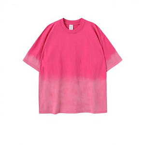 Wholesale Custom Retro Men's <b>Knitted</b> Blank T-shirt 100% Cotton Washed High-quality Luxury Heavy Weight Photo Print Vintage Shirt - Product Image 4