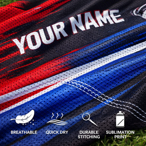 เสื้อฟุตบอลทีมแข่งขันแบบสั่งทำพิเศษ ไซส์ใหญ่ แห้งเร็ว ระบายอากาศได้ดี ผ้าโพลีเอสเตอร์ 100% ปักลายตามสั่ง - Product Image 3