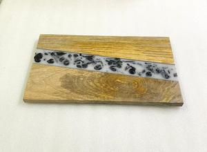 Tabla de cortar cuadrada hecha a mano de madera de mango con diseño de incrustaciones de resina epoxi negra, utensilios de cocina, tablas de cortar al mejor precio - Product Image 3