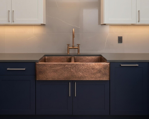 Évier de cuisine moderne de luxe en cuivre, fait main, à cuve unique profonde, à encastrer sous plan, pour cuisines et hôtels - Product Image 1