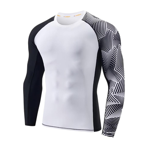 เสื้อรัดกล้ามเนื้อออกแบบ OEM สำหรับ MMA และ BJJ พิมพ์ลายแบบ Sublimation ระบายอากาศได้ดี แห้งเร็ว UPF50+ สำหรับผู้ชาย - Product Image 1