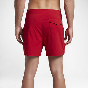 Men's Red Solid Board Shorts Mid Waist Drawstring Quick Dry Casual Swimwear Woven Zipper Fly Men's Short - Product Image 1
