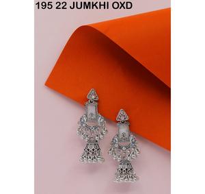 Pendientes Jhumka Redondos con Borlas, Estilo Bollywood, Oxidados, Hechos a Mano, Naturales, al por Mayor, para Mujer - Product Image 3