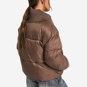 Women Short Winter Puffer Jacket Quilted High Waist <b>Bubble</b> <b>Coat</b> Long Sleeve Zip Up Casual Fashion Outerwear 2026 - Product Image 5