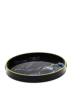 Nampan saji kayu fantastis dengan motif enamel bunga dua warna, set 2 buah, untuk tatakan makan yang menakjubkan - Product Image 4