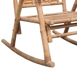 Fauteuil à bascule en bambou naturel, résistant aux intempéries, pour intérieur et extérieur, mobilier léger et durable pour une relaxation optimale. - Product Image 6