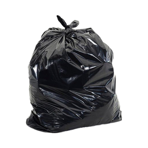 Bolsa de Basura de Plástico Negra Resistente con Cordón, Reciclable, Impermeable, con Impresión de Logotipo Personalizado - Product Image 1