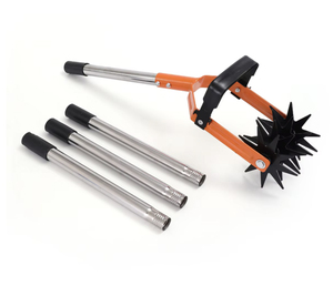 Cultivateur rotatif <span class=keywords><strong>VODA</strong></span> VRC-01C DIY, outil de jardinage en acier inoxydable, poignée longue en caoutchouc réglable, ergonomique, motoculteur manuel - Product Image 2