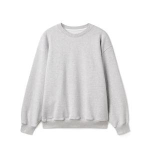 Sweat-shirt unisexe à col rond surdimensionné, 100% coton, tissu molletonné français, pull décontracté uni gris, vêtements d'automne - Product Image 1