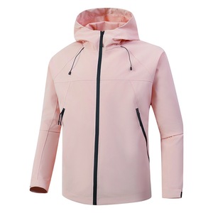 Veste softshell rose à capuche pour homme, coupe-vent, fermeture éclair, décontractée, pour l'extérieur, hiver, imperméable, respirante, doublée en laine sur le devant - Product Image 1