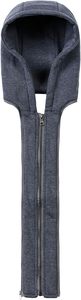 Unisex Dark Gray Fleece Hooded <b>Jacket</b> With Zipper Front Casual Winter Wear Standard Fit Knitted Polyester Material - Product Image 5