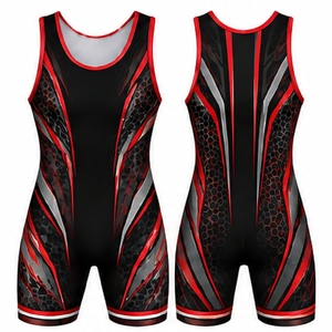 Sublimated <b>Wrestling</b> <b>Singlets</b> Custom <b>Wrestling</b> Uniforms <b>Men</b>’s Compression Sportswear for Competition Training - Product Image 1