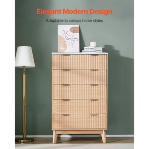 Comò Moderno Minimalista a 5 Cassetti con Dispositivo Antiribaltamento Scorrevole per Uso in Seminterrato - Product Image 2