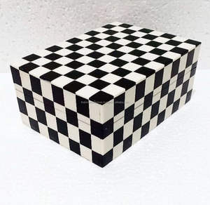 Handmade <b>Vintage</b> Bone Inlay Jewelry <b>Box</b> Keep Shake Functionality Craft <b>Box</b> with Accentuated Bone Inlay - Product Image 5