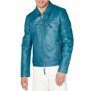 <b>Men</b> Soft Genuine Leather <b>Jacket</b> Premium Casual Full Zip Comfortable Durable Regular Fit Everyday Fashion Outerwear Winter Quick - Product Image 1