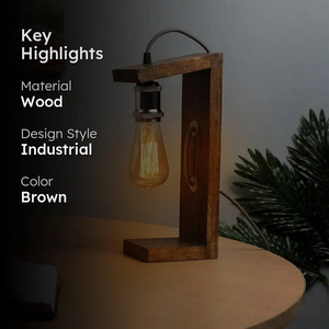 Lampe de table design en bois unique et élégante, faite à la main, moderne, pour salon, chambre à coucher, décoration intérieure et éclairage d'intérieur - Product Image 5