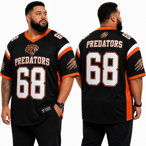 Camiseta de Fútbol Americano Talla Grande, Bordado Personalizado con Logotipo del Equipo, Nombre y Número, Ropa Deportiva Extra Grande, Proveedor Mayorista OEM, Fábrica en EE. UU. - Product Image 2