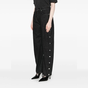 Jeans de mezclilla negros de cintura alta personalizados para mujer, jeans sexys de verano con botones, de buena calidad y cómodos para mujer. - Product Image 4