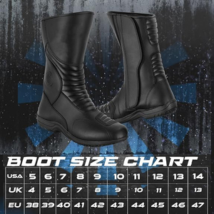 Bottes de moto imperméables, bottes de moto pour hommes en cuir, chaussures de course de moto toutes saisons - Product Image 4