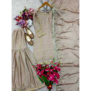 Robe de soirée de créateur avec haut-Sarara et look élégant Dupatta - Product Image 4