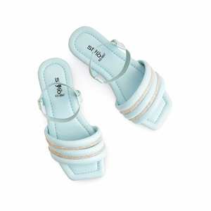 Sandalia de tacón formal azul cielo para niñas KD9847 - Product Image 1