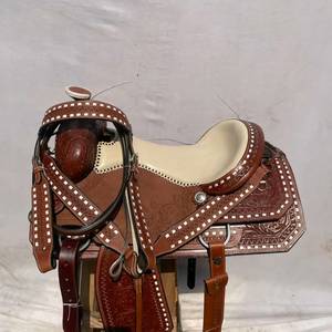 Silla de Montar Western de Cuero Genuino Ligera de Alta Calidad 2026, Hecha a Mano, Cómoda para Carreras de Barriles y Rodeo - Product Image 2