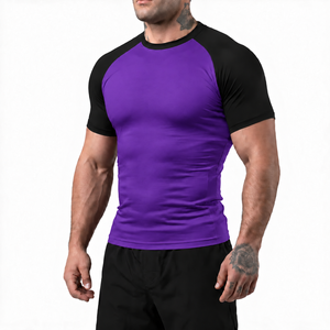 Camiseta Deportiva de Compresión para Hombre, Manga Corta, Transpirable, Absorbe la Humedad, Ajuste Elástico, para Gimnasio, Entrenamiento, Protección contra Rozaduras, Personalizable - Product Image 4