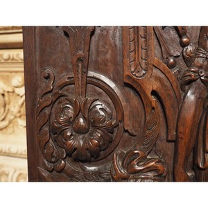 Panneau mural rectangulaire en teck traditionnel sculpté à la main Aqdus Saleem avec relief de Bouddha |   Art en gros - Product Image 3