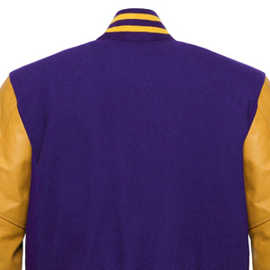 แจ็คเก็ตเบสบอลหนังแบบมีแขนเสื้อ แจ็คเก็ต Letterman Varsity Bomber แจ็คเก็ต Varsity สั่งทำพิเศษ แจ็คเก็ต Varsity ระบายอากาศได้สำหรับผู้ชาย - Product Image 1
