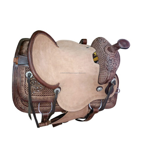 FAB LEATHERS Selle Western de roping en cuir véritable, style logo personnalisé, faite à la main, avec arceau en fibre de verre et quincaillerie en SUS304/nickelé pour - Product Image 5