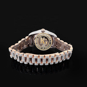 นาฬิกาข้อมือ KG Square Jewels หรูหรา ระบบจักรกล สแตนเลสสตีล สีโรสโกลด์ ประดับเพชร สายขนาด 20 มม. สไตล์ฮิปฮอป วินเทจ โมเดิร์น - Product Image 2