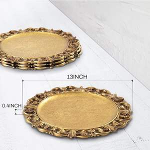 Assiette de présentation dorée de luxe pour mariage, hôtel, restaurant, décoration de table - Product Image 3