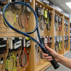 Taspo OEM <span class=keywords><strong>Raquette</strong></span> de <span class=keywords><strong>tennis</strong></span> en fibre de carbone personnalisée haute performance légère et portable, forme en nylon, écologique, taille de face 97, 270g - Product Image 1