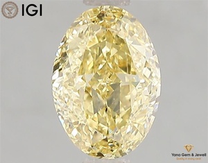 เพชรทรงรี CVD ที่ได้รับการรับรองจาก IGI น้ำหนัก 1.50 กะรัต สีเหลืองสดใสแฟนซี ความสะอาดระดับ VS2 สำหรับแหวนหรือจี้ดีไซเนอร์ - Product Image 1