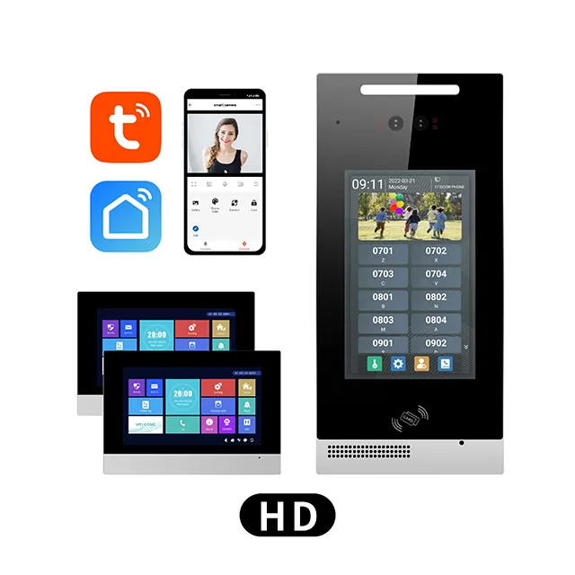 Multi Appartement Sip 2-draads Wifi Video Deur Telefoon Intercom Systeem Video Intercom