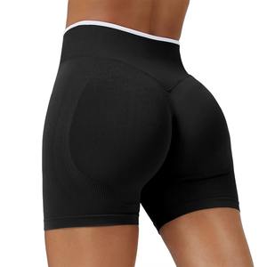 Shorts Deportivos de Cintura Alta para Mujer, Transpirables, Sin Costuras, Ligeros, Sólidos, para Yoga y Ejercicio, Spandex/Nailon - Product Image 3