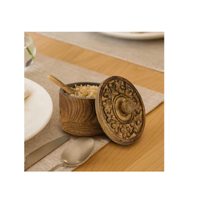 Pots à sucre en bois, pots à épices avec couvercle, accessoires de rangement pour la cuisine, pots à sucre et à café - Product Image 1