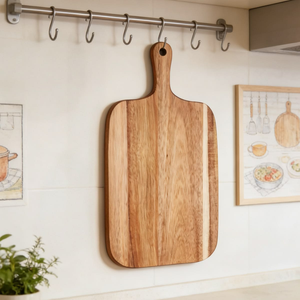 Tabla de cortar de madera duradera y ecológica de primera calidad con cuerpo de madera de acacia recuperada para hoteles y restaurantes por blossom craft india. - Product Image 2
