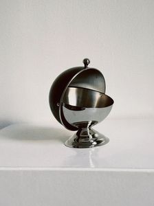 Ensemble de coupes à dessert sur piédestal en acier inoxydable argenté, coupes à glace à pied bas, vaisselle décorative moderne pour la maison - Product Image 6