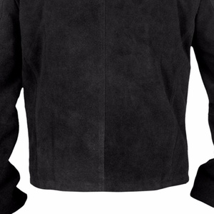 Blouson bomber en daim noir pour homme avec col en fausse fourrure, fermeture éclair, style moto, épais, coupe-vent, vêtement d'extérieur pour l'hiver - Product Image 6