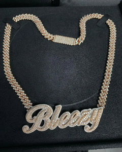 925 Silver Moissanite Diamond Pendant <b>Gold</b> Plated Iced Custom Letter Initial <b>Name</b> <b>Necklace</b> Bling Hip Hop Rapper Parties Jewelry - Product Image 1