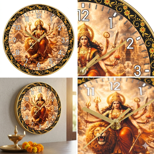 Modern <b>Silent</b> Quartz Sherawali Mata Wall <b>Clock</b> Personalization Printing Spiritual Home Decor for Mother's Day Christmas - Product Image 2