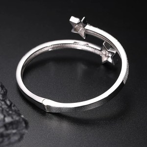 Copper S925 Star <b>Bangle</b> Moissanite Micro Insert Open Cuff Women's Jewelry Gift Hip Hop Fashion - Product Image 4