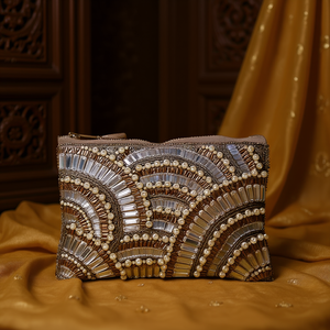 Indian Traditional Luxury Handbag Multicolor <b>Crystal</b> Glass <b>Beaded</b> Durable Artisan Craft Premium Baguette Fashion Accessories - Product Image 3