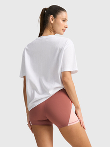 T-shirt uni à col rond pour femme, personnalisable, manches courtes, style décontracté streetwear - Product Image 6